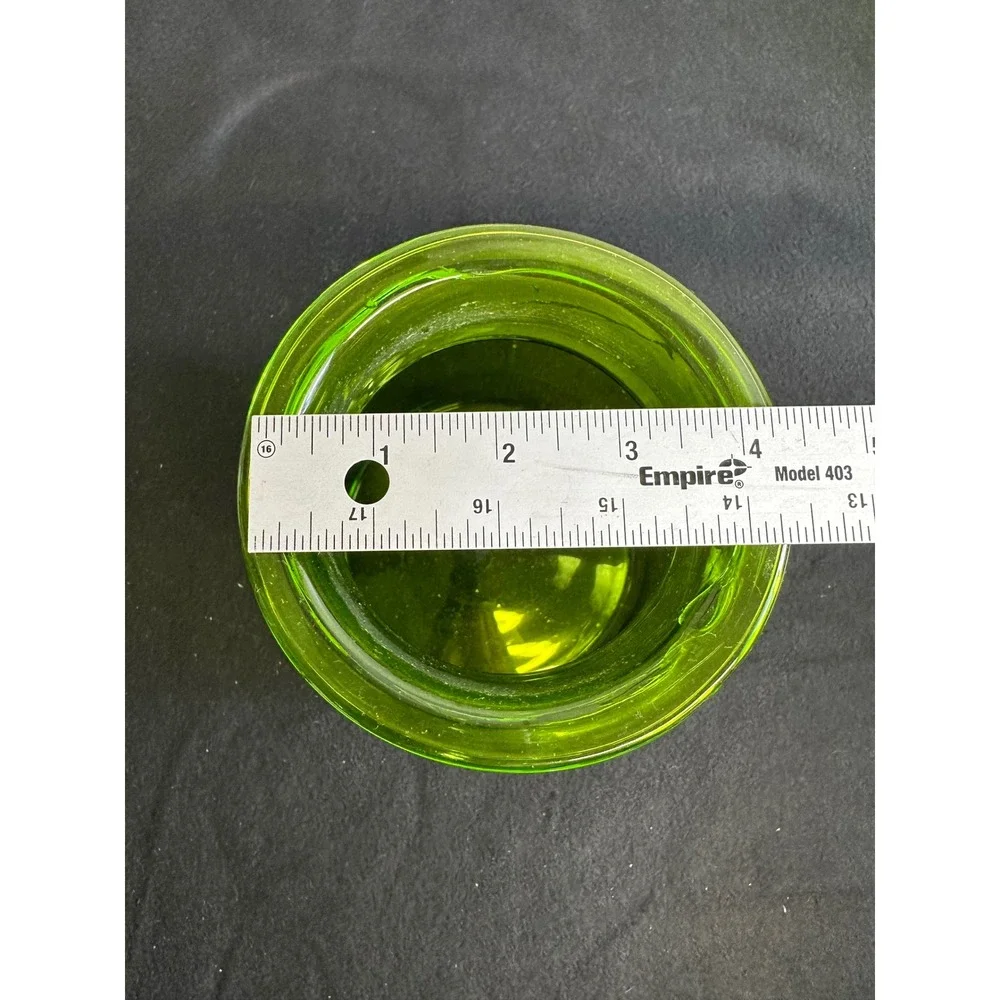 Vintage Green Glass Canister Set 4pc MCM Hand Blown Apothecary Jars